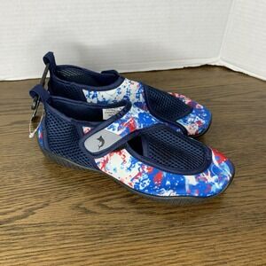 Reel Legends Kids Size 3 Americana Blue and Red Splash Water Shoes